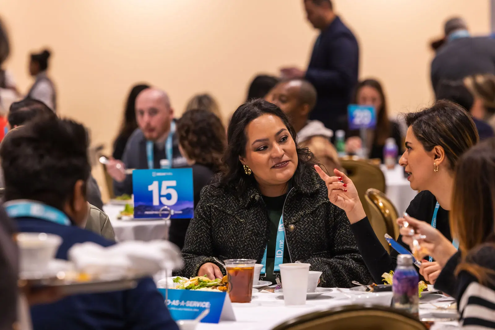 Two practitioners in conversation at Breakthru roundtable fifteen
