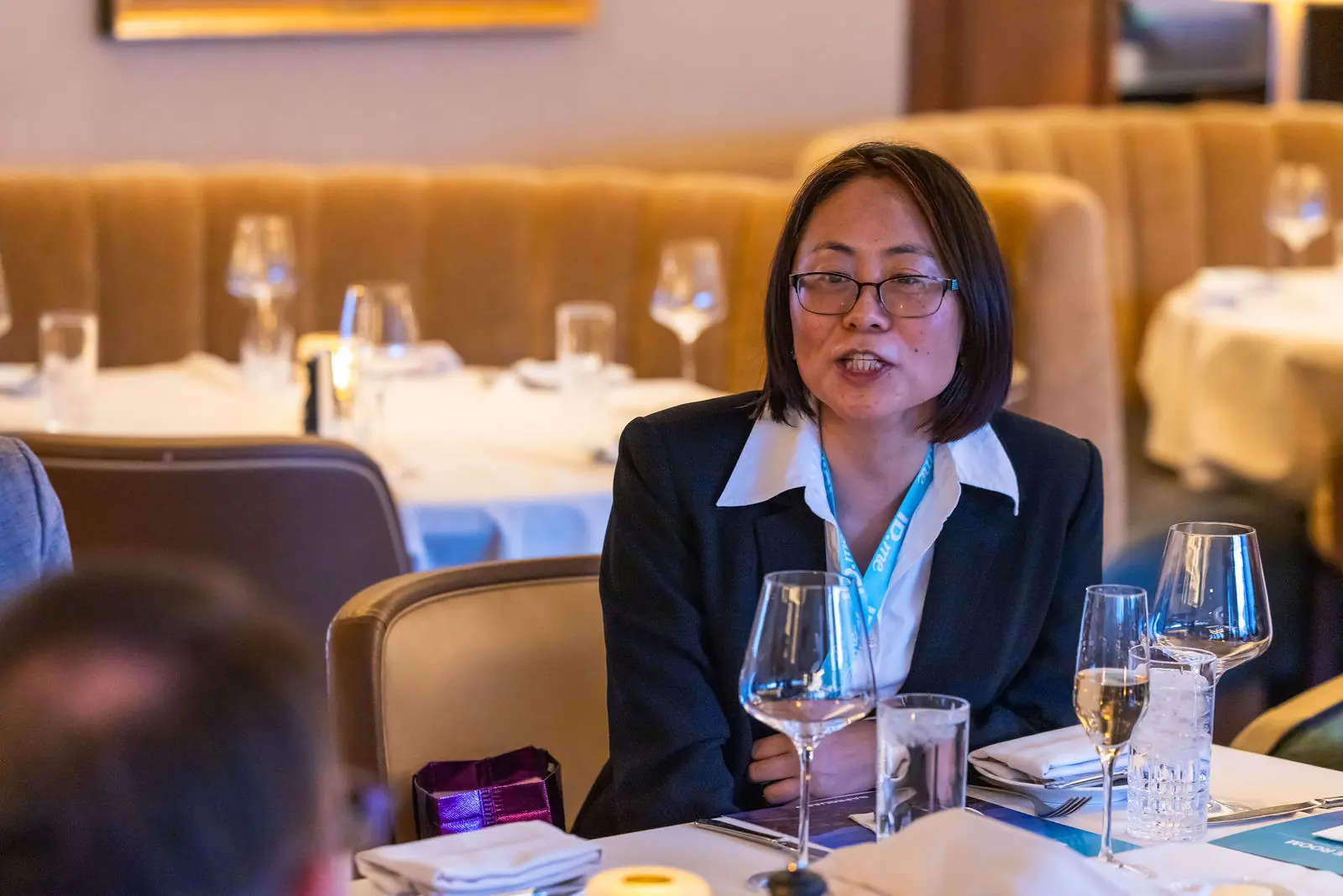 A guest at a Breakthru networking dinner